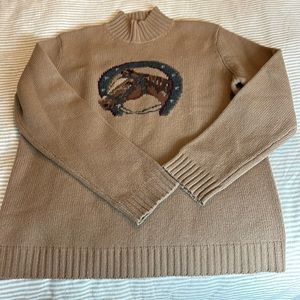 Lauren-Ralph Lauren wool horse head knit